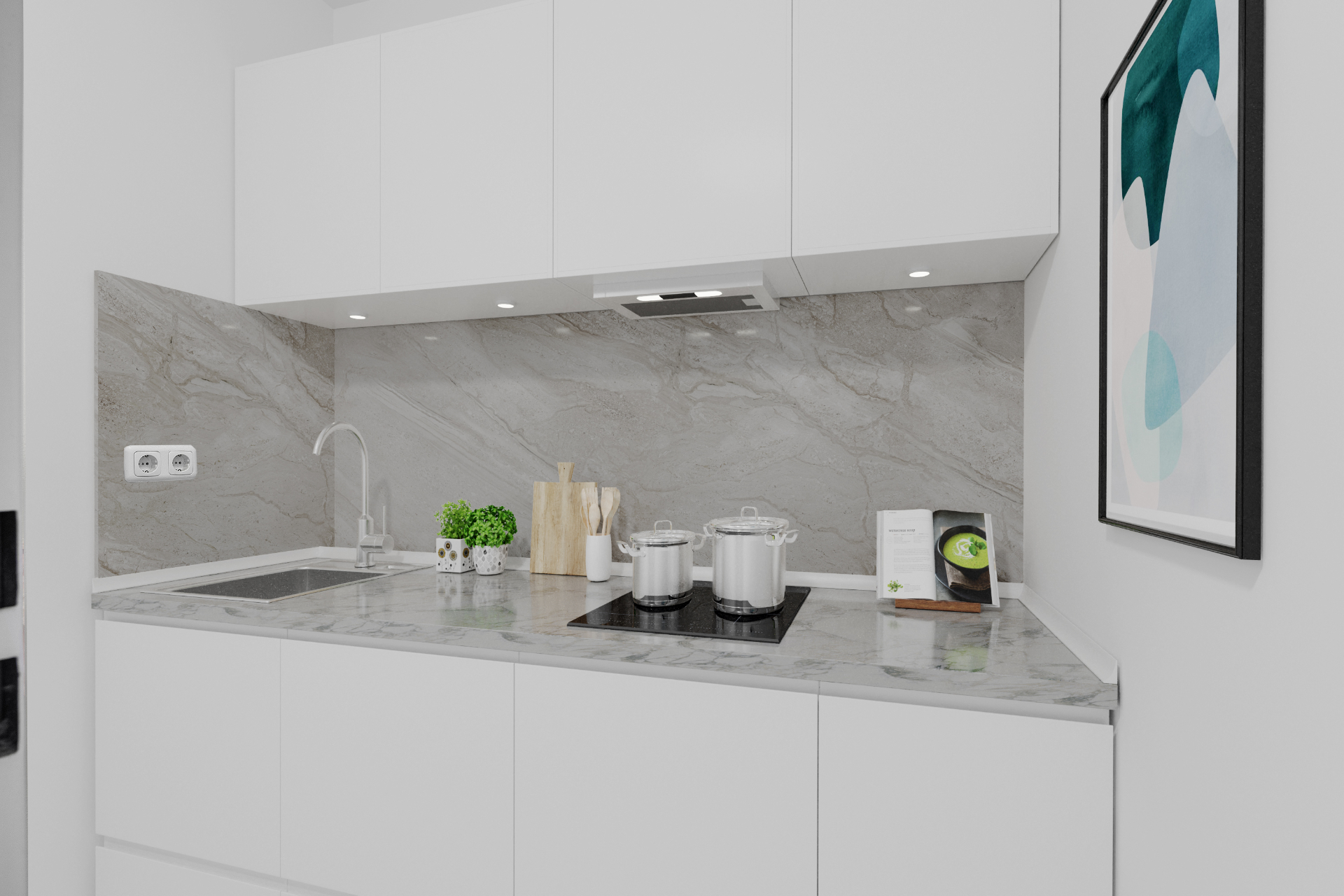 Separate Küche in der kleinen Einheit