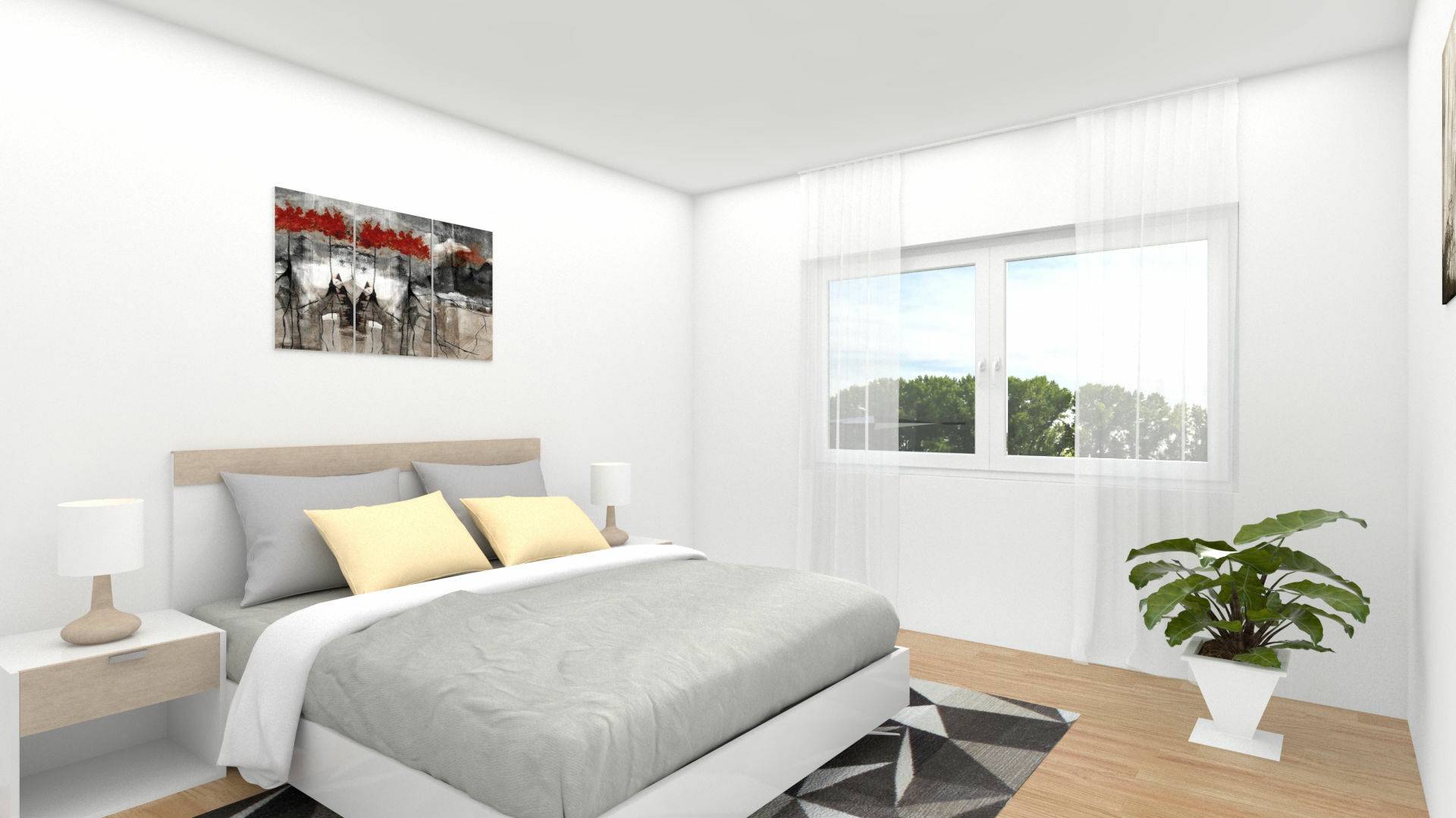 Gut geschnittenes Schlafzimmer