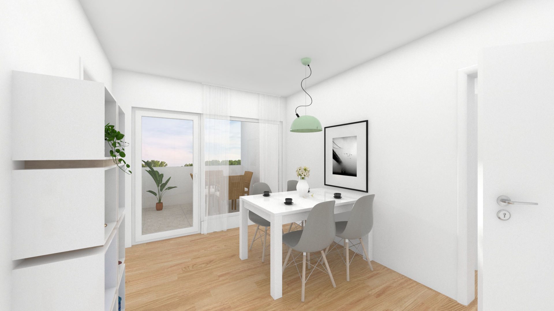 Essbereich mit Loggia zum Süden