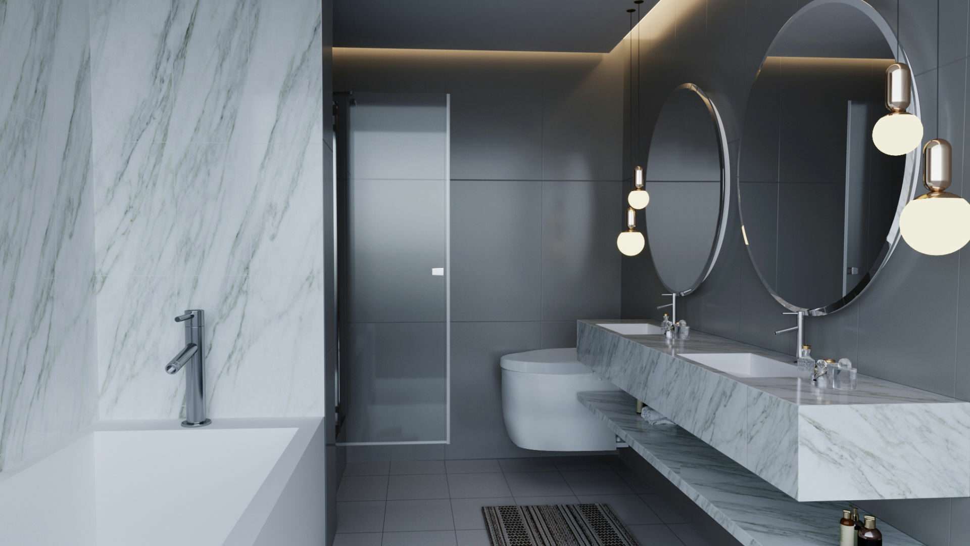 Beispielgestaltung: Großzügiges Bad nach Renovierung