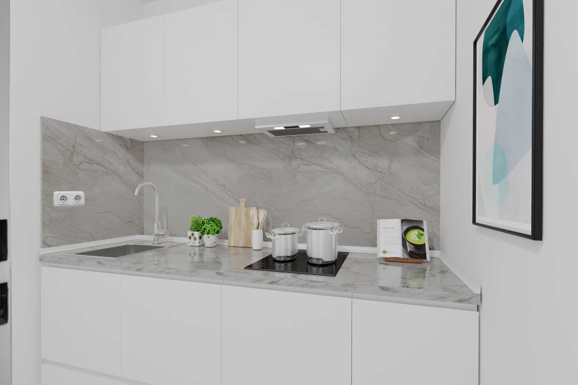 Separate Küche in der kleinen Einheit